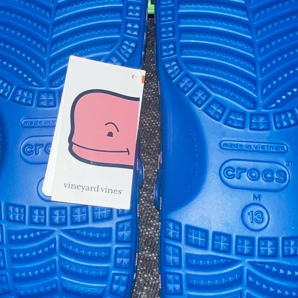 NWT Crocs - Classic Vineyard Vines Clogs Bright Cobalt Blue Mens sz 13 - Picture 10 of 13